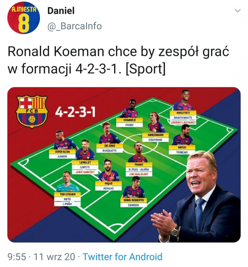 POMYSŁ Koemana na USTAWIENIE Barcelony